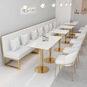 Quality Coffee Marble Table And Chairs Velvet High Density Foam Restaurant Furniture wholesale