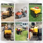 Hydraulic Drive Double Drum Pedestrian Roller Hand/Electric Start 500kg Smooth