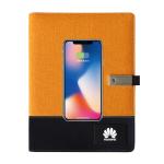 10W Custom LED Logo PU Leather Notebook Organizer Business Power Bank
