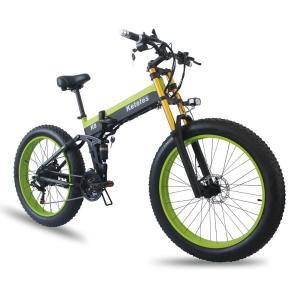 Quality EU Quality 26x4.0 inch Fat Tire Folding E-Bike 1000W Motor 13AH Lithium Battery 21-Speed Electric Bike Dual Crown Downhill Fork wholesale