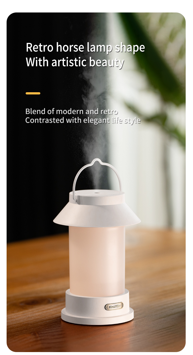 400ml USB Wireless Creative Design Portable Camping Lantern Shape Diffuser Hanging Type Outdoor Cool Mist Humidifier