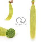 Green Straight Remy Human Hair Bundles Sew In Weave Bundles Brazilian Bundle