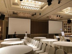 Quality 16:9 300inch Front&amp;Rear Fast Fold Projection Screen With Dress Kit For Outdoor Movie Cinema wholesale