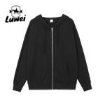 Wholesale Blank Long Sleeves Zip Up Printed Pullover 350g 100%cotton Men's