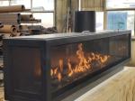 European Black Matte Carbon Steel Three-sided gas fireplace Propane Gas Natural