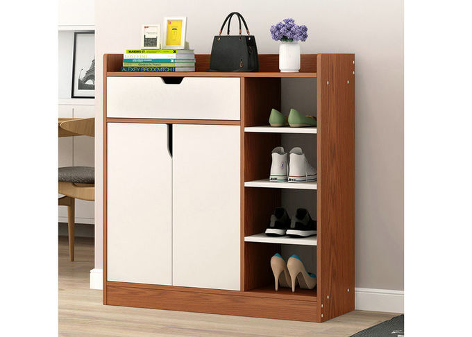 Golden Teak Color Home Shoe Storage Cabinet Eco Friendly Without Odour Smell
