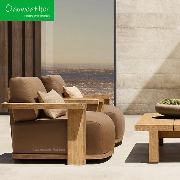 Modern Style Wood Teak Outdoor Furniture Garden Sofa Set for Your Apartment