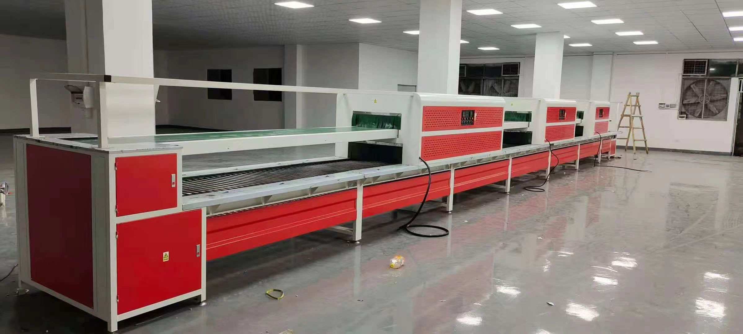 Customzed Double Layer Shoe Production Line Automatic Shoe Assembly Line With Infrared Oven