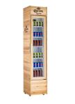 Slim fridge displaying Cooler Wooden case