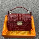 Fashion Lady Purse Genuine Exotic Crocodile Leather Women Flap Bag Authentic