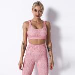Summer splicing digital printed sports underwear fitness yoga bra back tights
