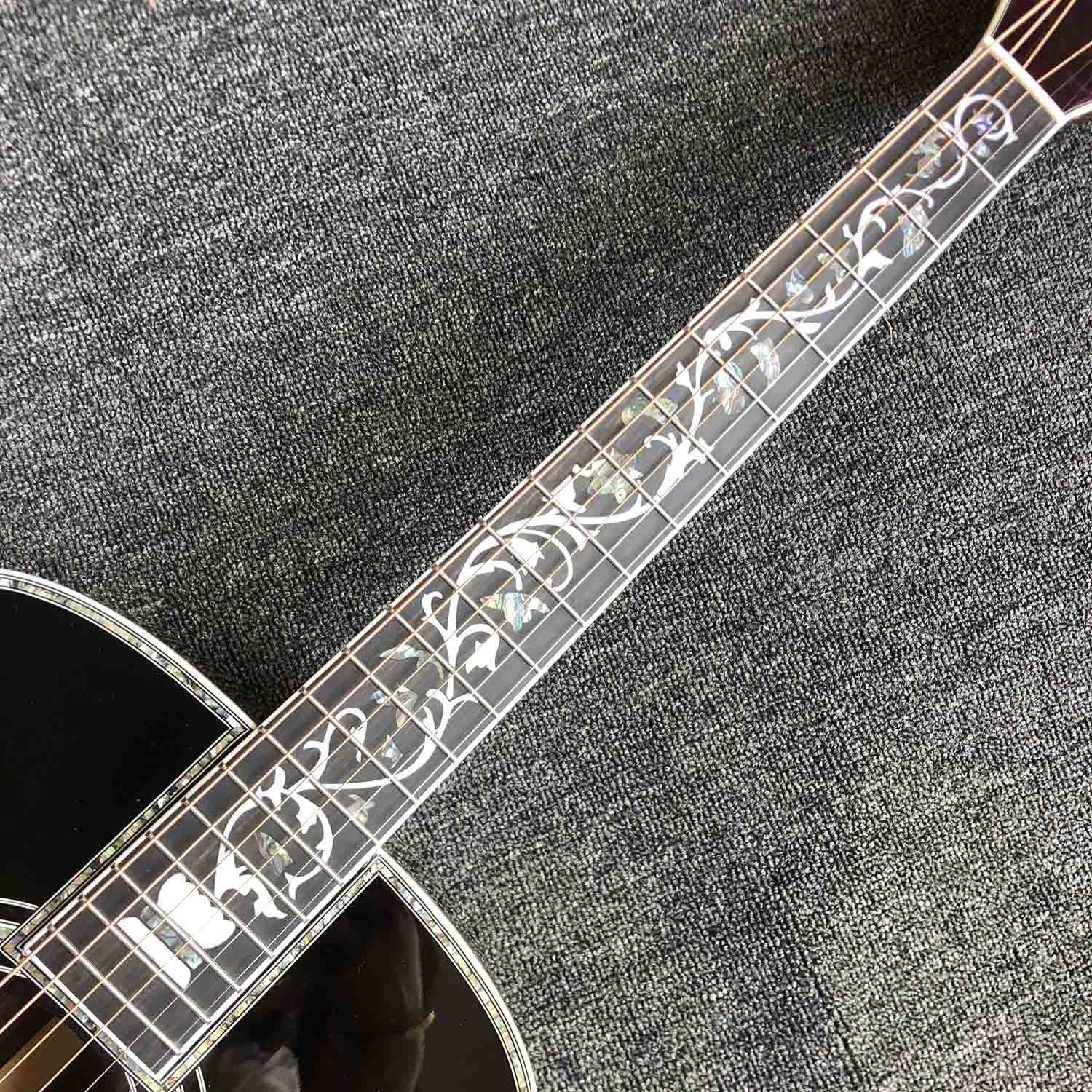 41 Inch AAAA All Solid Wood Abalone Binding Solid Rosewood Back Side Acoustic Guitar with 550a Electronic EQ in Sunburst
