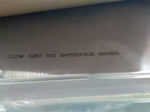 Quality 5083 Aluminum Plate Anti Corrosion Marine Grade 110Mpa Yield Strength wholesale