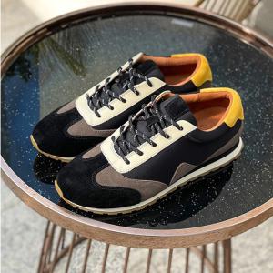 Quality Durable Athletic Sports Shoes Non Slip Soft Leather Tennis Shoes Black wholesale