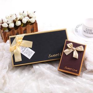 Quality Customized Logo Printing Eco Friendly Food Packaging Chocolate Box With Ribbon Bow wholesale
