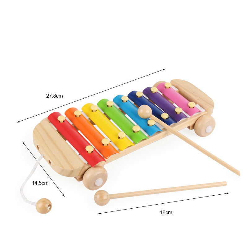 Unisex Toddler Wooden Musical Toys Baby Wooden Xylophone