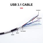 Customize USB 3.1 Engineering Cable AWG22# / 32# 80℃ 30V