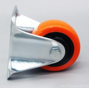 Quality 75mm polyurethane casters rigid caster wheels zinc coated wholesale