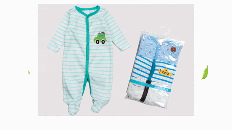 Top quality soft cotton print baby onesie footed romper wholesale