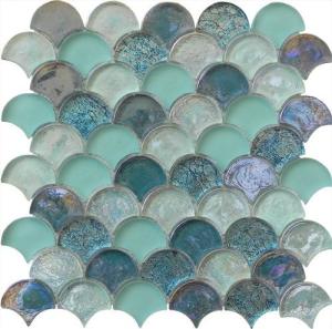 Quality Light green wall background water waving glass mosaic wholesale