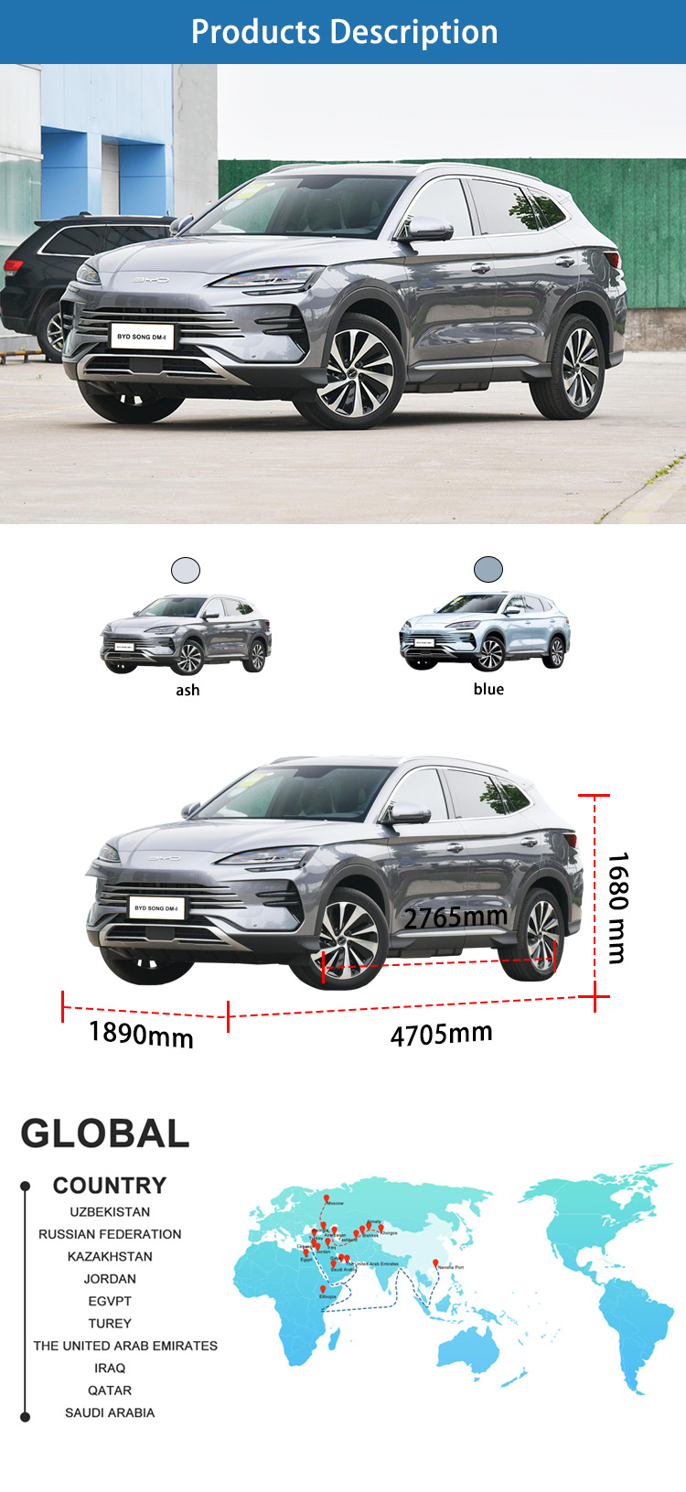 BYD EV Hybrid Compact SUV Vehicles Small SUV Plug In Hybrid Car