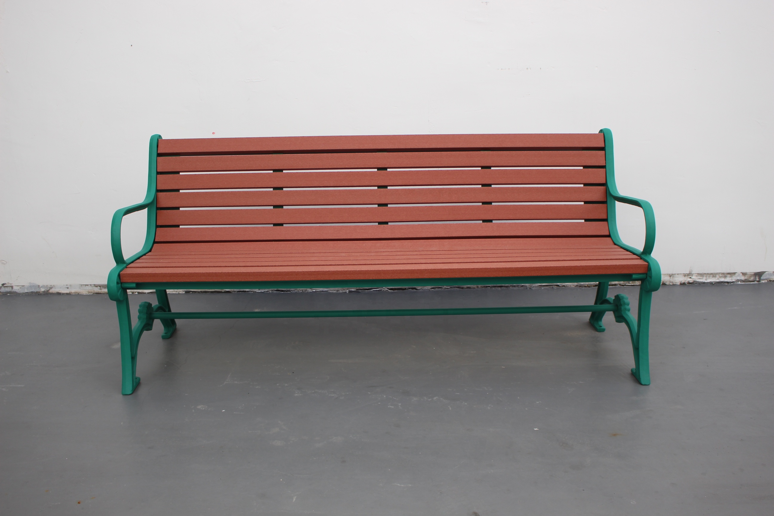 Recycled Plastic Patio Outdoor Garden Bench Seat Flange Surface Mounted Type