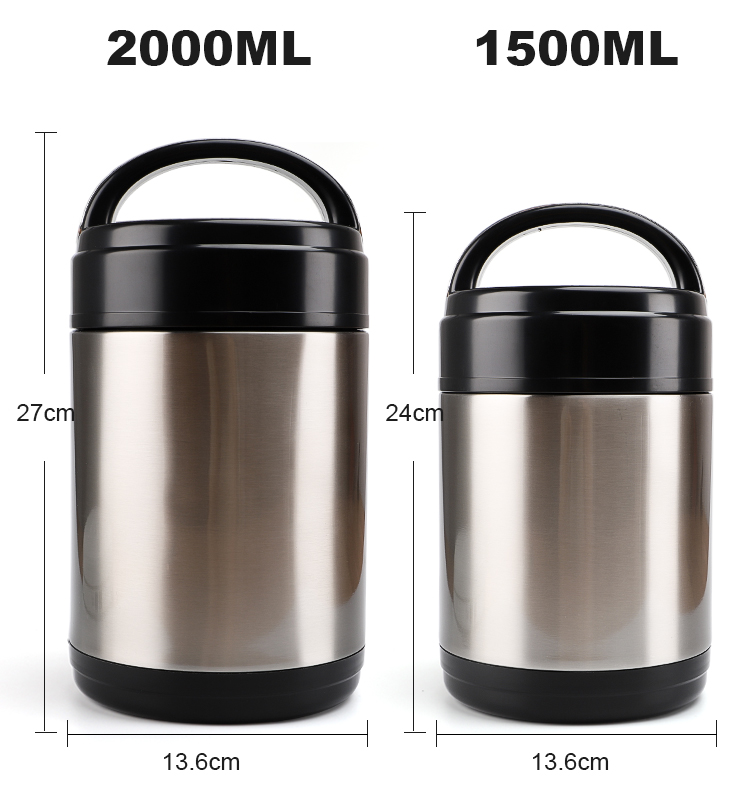 800ml 500ml 1.5 L/2L Vacuum Flask Food Container Stainless Steel Insulated Food Thermos Soup Lunch Thermos