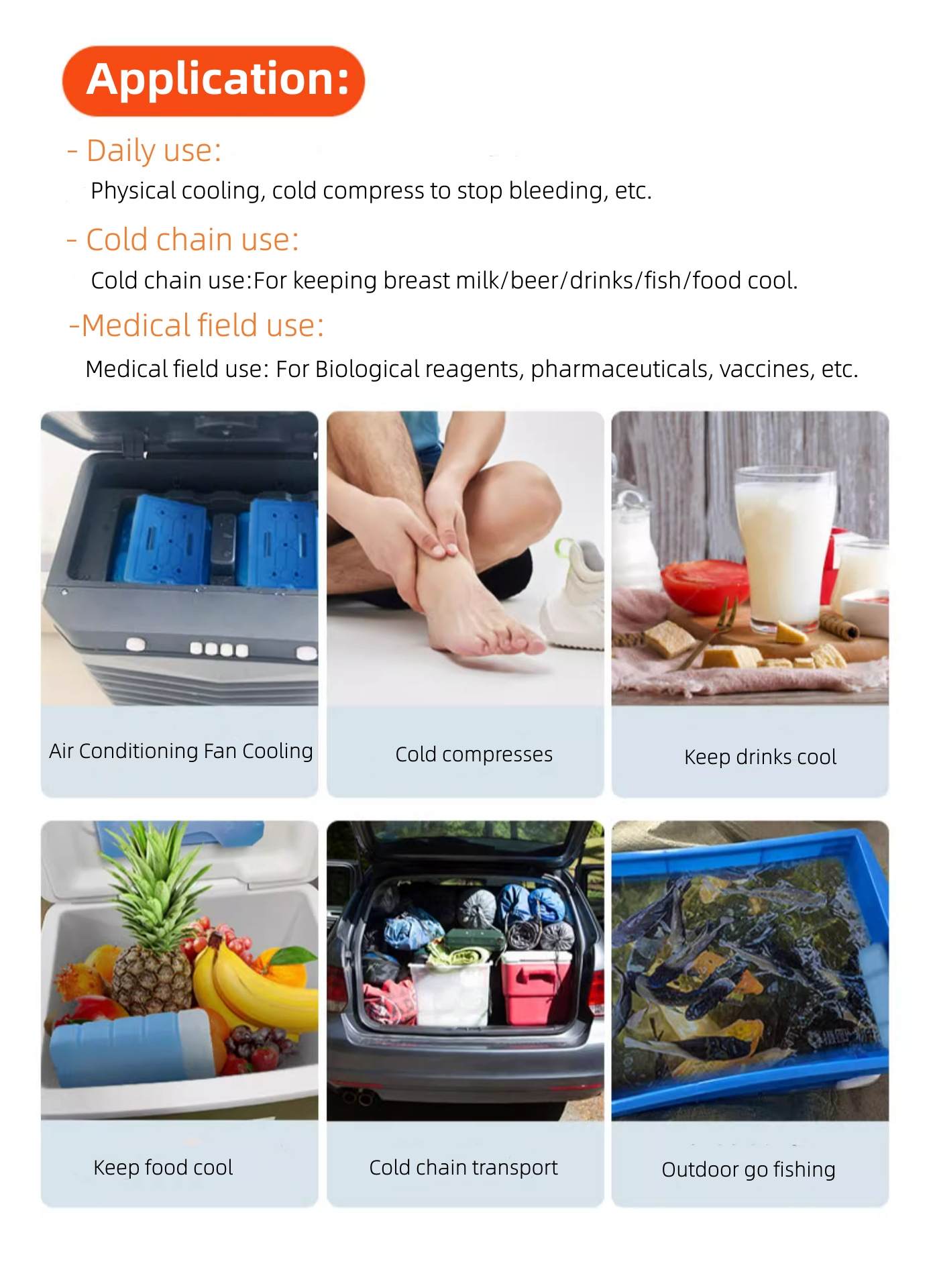 Lunch Box 400ml Cooler Gel Packs Rigid Ice Blocks For Coolers 1