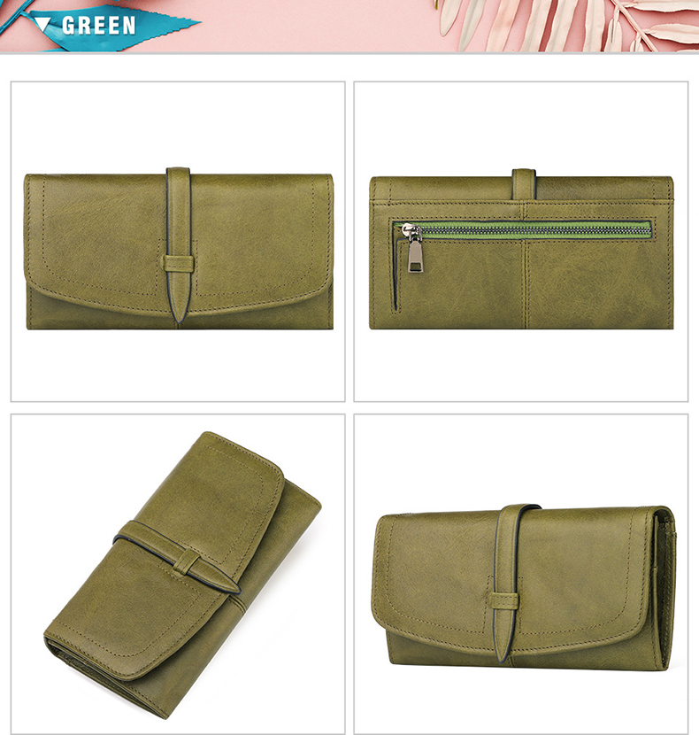 Leather Wallet Long Ladies Clutch Bag Purse for Fashionable Women Low MOQ