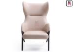 Luxury Leather Single Sofa Chair Custom Color High - Back For Hotel Lobby & Hall
