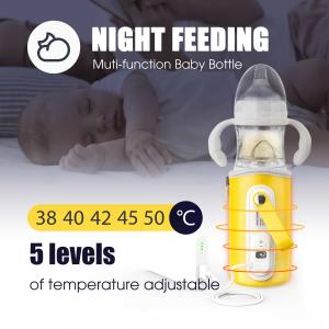 Quality Night Feeding USB charger electric heating warmer Formula dispenser glass baby milk feeding bottle 240ml wholesale