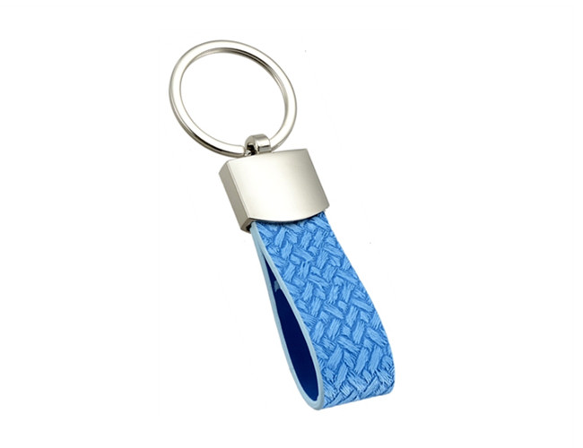 Weave Texture PU Leather Key Chains Customized Logo Multifunction Key Holder