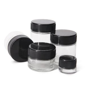 Quality Straight Sided Clear Amber Glass Cosmetic Jars Storage 5g 40g 80g 110g wholesale