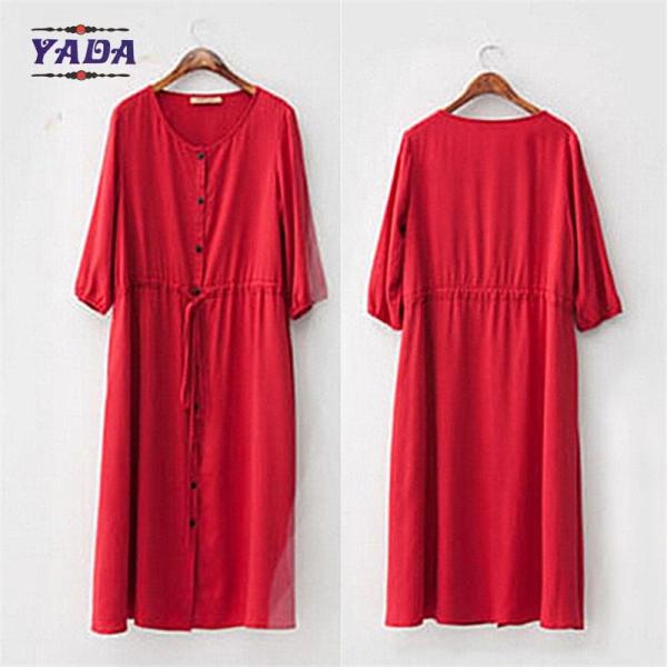 100% cotton long casual red color plus size designs cheap women dresses pictures