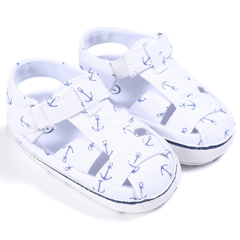 Hot selling Canvas Printed fishbone anti-slip infant boy baby sandals