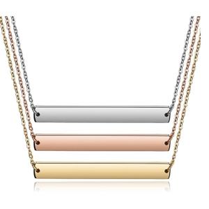 Quality OEM ODM Stainless Steel Fashion Necklaces Textured Nameplate Pendant Necklace wholesale