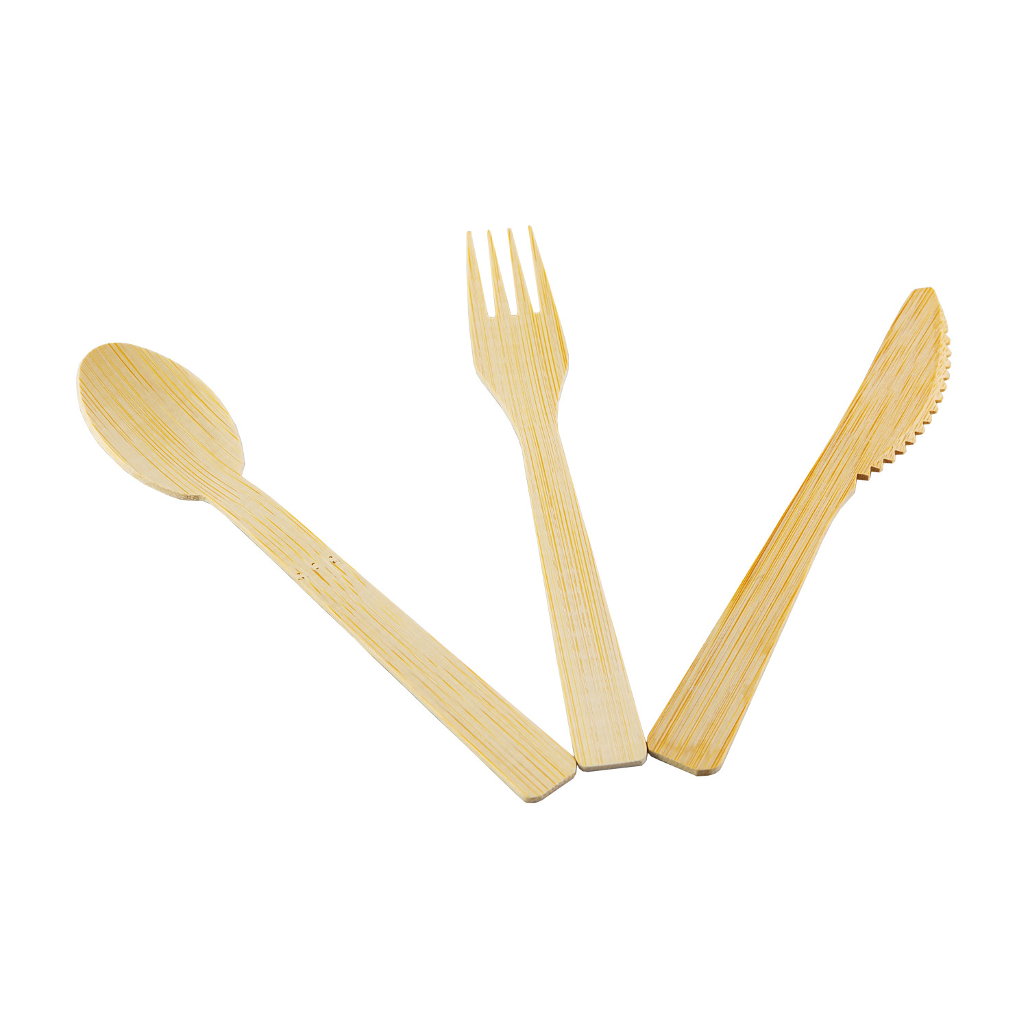 Eco Friendly 170mm Disposable Bamboo Cutlery Polished Surface