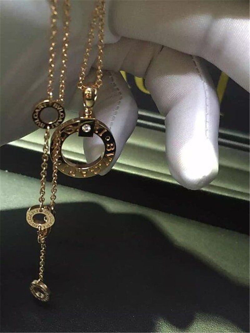 B BVGARI series diamond necklace 18k gold diamond necklace luxury low price jewelry