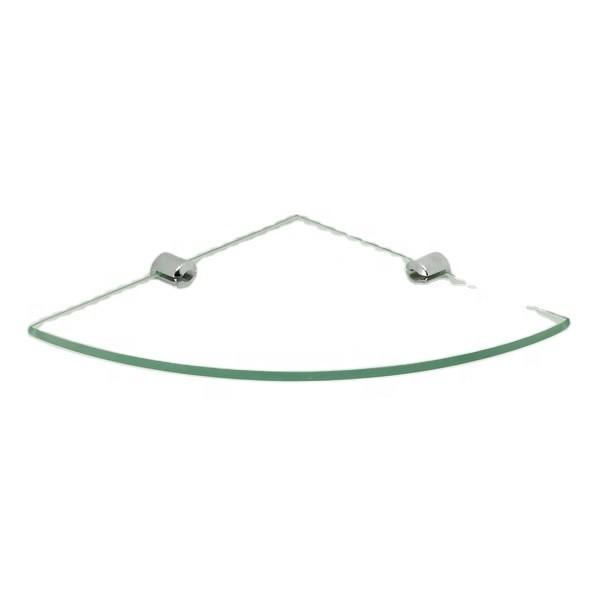 Polished Edge Tempered Glass Bathroom Shelves for Slat Wall Display Customized