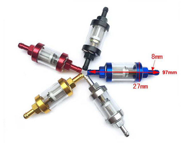 Modified CNC Aluminum Fuel Filter Oil Cleaner For Carburetor ATV Scooter Universal
