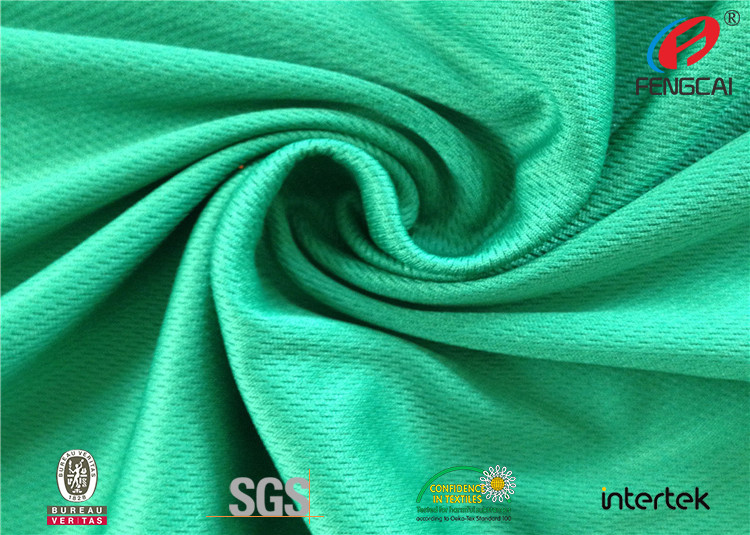 Plain Dyed Polyester Weft Knitted Fabric Bird Eye Mesh Fabric For T-shirt