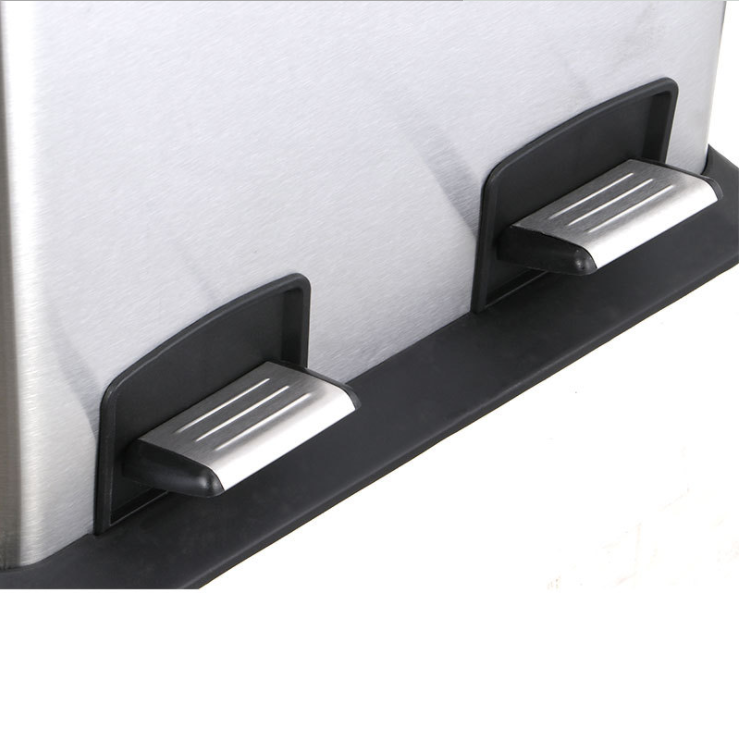 Commercial Dual Compartment Pedal Bin Trash Bin With Foot Pedal For Kitchen