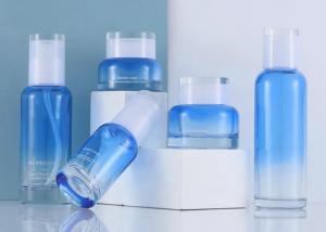 Quality 30G 50G Gradient blue Glass Cosmetic Bottles wholesale