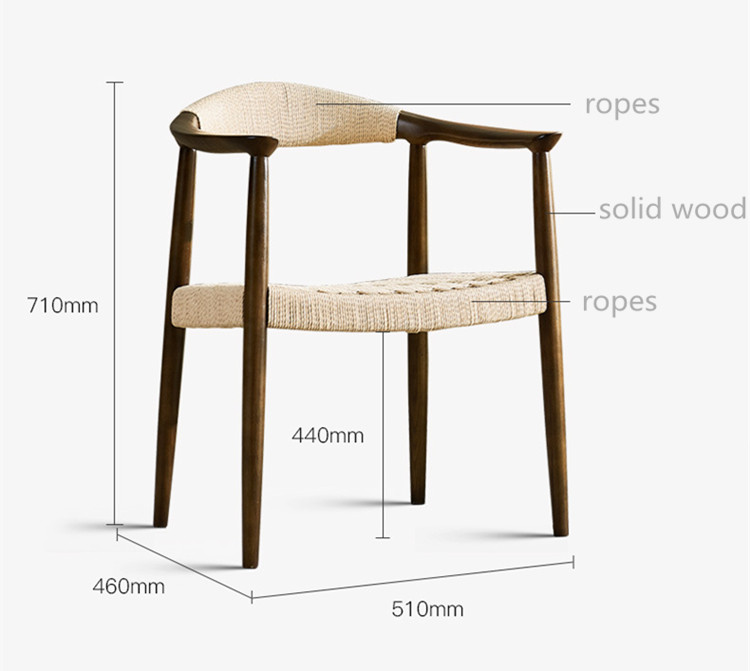 Modern Minimalist Wood Dining Chair Nordic Villa OX Horn Dining Chair 200kg