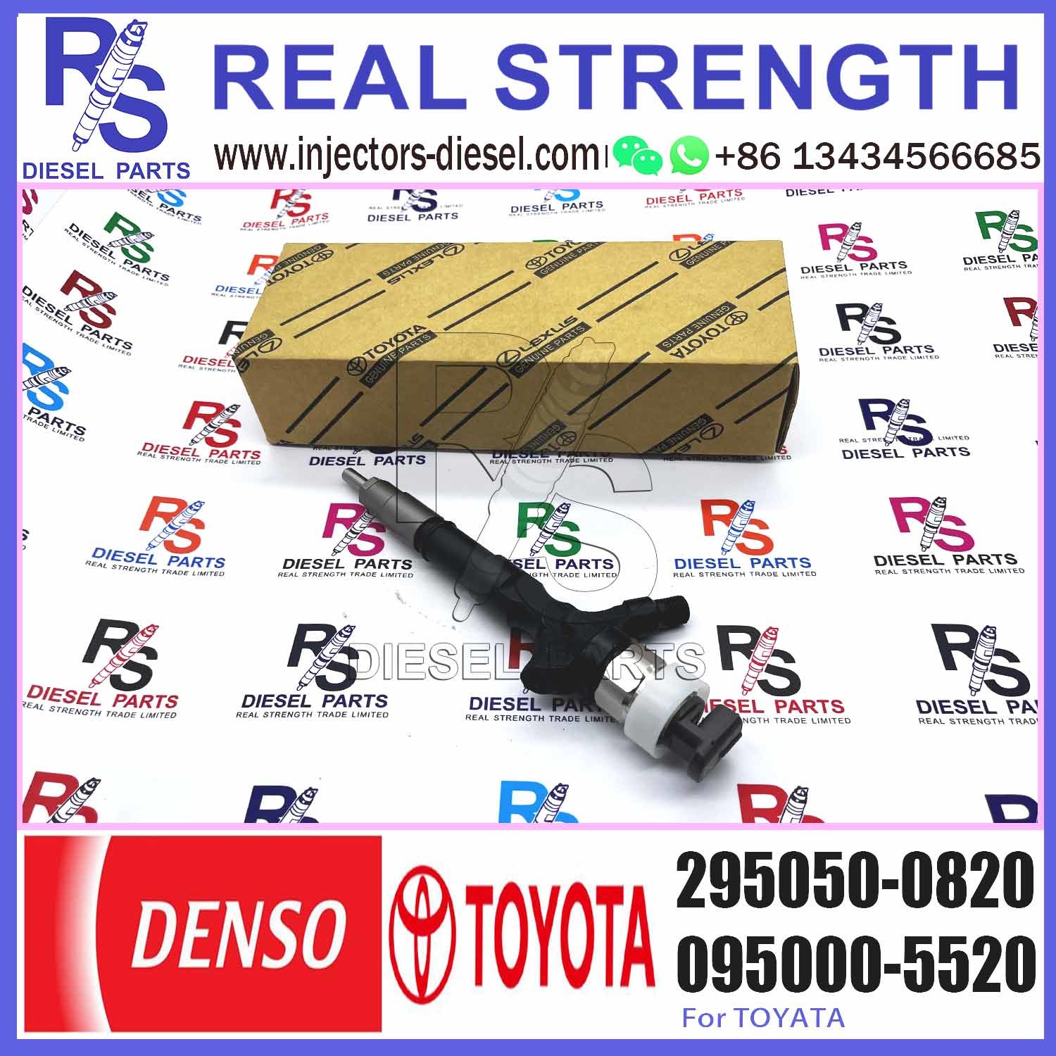 Common Rail Injector Assembly 23670-30380 295050-0820 for Toyota Dyna 1KD-FTV D-4D Dutro