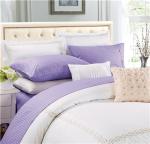 Sateen Stripe Solid Color 1800 Series Egyptian Cotton 4pcs Sheet Set