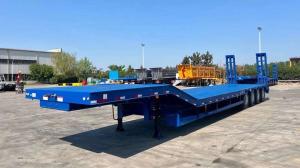 Quality 80T Lowbed Trailer Transport Construction Machinery Equipment Such As Excavator Wheel Loader Bulldozer wholesale