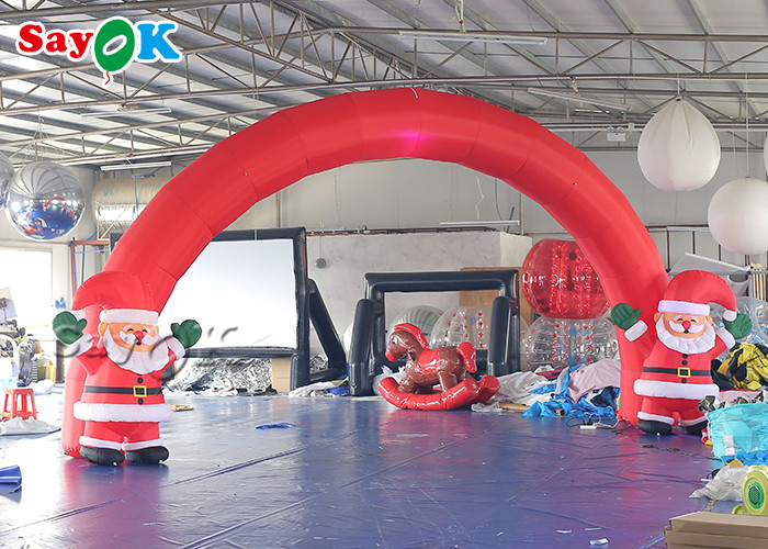 Oxford Cloth Inflatable Santa Arch For Christmas Party