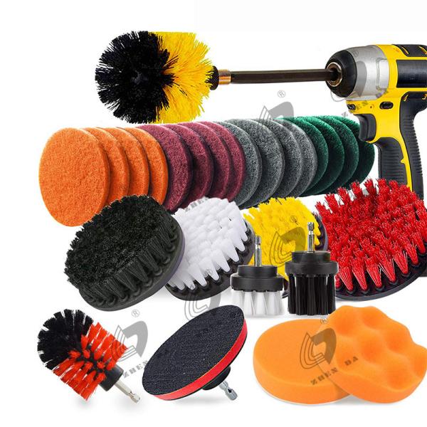 28 Pcs Stiff Bristle Carpet Car Tire Cleaning Rotary Drill Brush for Bathroom