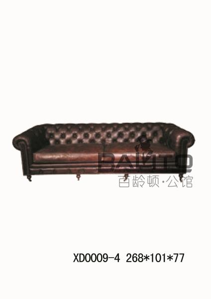 Luxury antique 4 seater leather sofa furniture/rectangle 4 seat antique leather